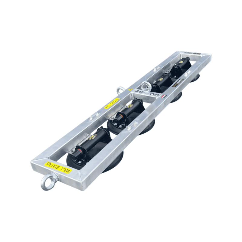SirLiftAlot4 250 kg 2 NL: Vacuümheffer met 4 zuignappen, 250 kg WLL, glaszuiger voor ruiten DE: Vakuumheber mit 4 Saugtellern, 250 kg Tragfähigkeit, Glassauger FR: Palonnier à ventouses 4 coupelles, capacité 250 kg, pour vitrage EN: 4-pad glass vacuum lifter, 250 kg WLL for glazing