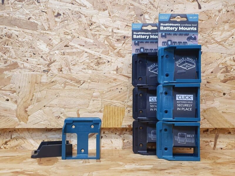 Blue Battery Mounts for Makita 18v LXT 6 pack