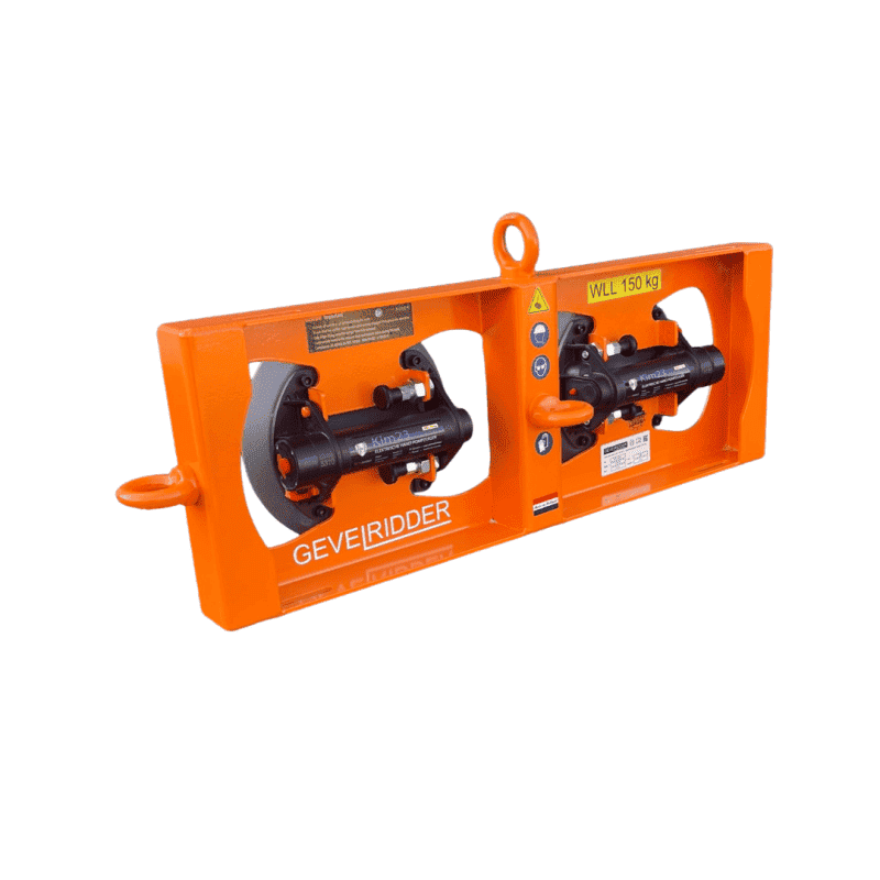 NL: Kim150 Plus vacuümheffer met twee Kim23 Plus zuigers, licht aluminium frame voor glas en platen (150 kg) | EN: Kim150 Plus vacuum lifter with two Kim23 Plus cups, lightweight aluminum frame for glass and panels (150 kg) | FR: Palonnier à vide Kim150 Plus avec deux ventouses Kim23 Plus, cadre aluminium léger pour verre et plaques (150 kg) | DE: Kim150 Plus Vakuumheber mit zwei Kim23 Plus Saugtellern, leichtes Aluminiumgestell für Glas und Platten (150 kg)