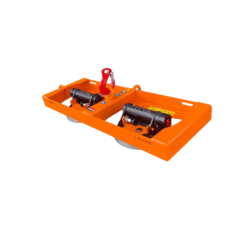 NL: Kim150 Plus vacuümheffer met twee Kim23 Plus zuigers, licht aluminium frame voor glas en platen (150 kg) | EN: Kim150 Plus vacuum lifter with two Kim23 Plus cups, lightweight aluminum frame for glass and panels (150 kg) | FR: Palonnier à vide Kim150 Plus avec deux ventouses Kim23 Plus, cadre aluminium léger pour verre et plaques (150 kg) | DE: Kim150 Plus Vakuumheber mit zwei Kim23 Plus Saugtellern, leichtes Aluminiumgestell für Glas und Platten (150 kg)