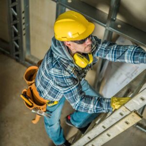 Opsteekladder van gevelridder, veilig werken.