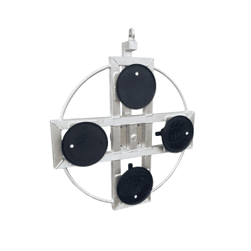 NL: Draaibare vacuümheffer met 4 zuignappen, 250 kg WLL, glaszuiger DE: Drehbarer Vakuumheber mit 4 Saugtellern, 250 kg Tragfähigkeit FR: Palonnier à vide rotatif, 4 ventouses, capacité 250 kg EN: Rotatable 4-pad glass vacuum lifter, 250 kg WLL