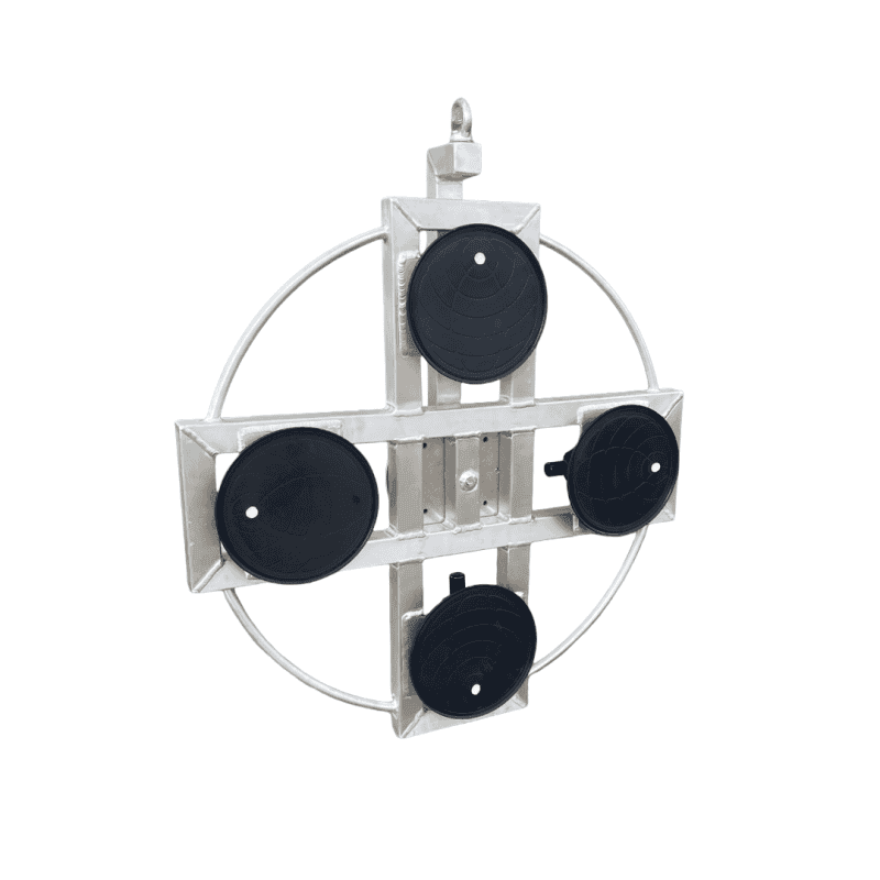 NL: Draaibare vacuümheffer met 4 zuignappen, 250 kg WLL, glaszuiger DE: Drehbarer Vakuumheber mit 4 Saugtellern, 250 kg Tragfähigkeit FR: Palonnier à vide rotatif, 4 ventouses, capacité 250 kg EN: Rotatable 4-pad glass vacuum lifter, 250 kg WLL