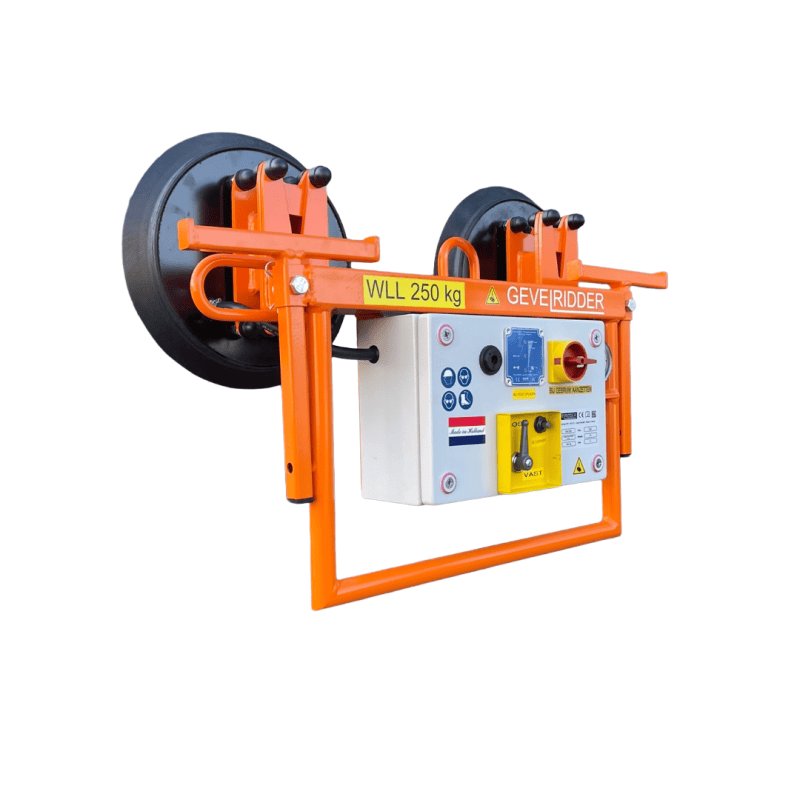 NL: Handbediende vacuümzuiger voor glaselementen (basismodel) – compact 15 kg, 750×200×550 mm, veiligheidsreservoir & akoestisch alarm, voor gladde niet-poreuze oppervlakken | EN: Manual vacuum suction lifter for glass elements (basic model) – compact 15 kg, 750×200×550 mm, safety reservoir & acoustic alarm, for smooth non-porous surfaces | FR: Ventouse de levage manuelle pour éléments vitrés (modèle de base) – compacte 15 kg, 750×200×550 mm, réservoir de sécurité & alarme acoustique, pour surfaces lisses non poreuses | DE: Vakuumsauger für Glaselemente (Basismodell) – manuell, kompakt 15 kg, 750×200×550 mm, Sicherheitsbehälter & akustischer Alarm, für glatte nicht-poröse Flächen