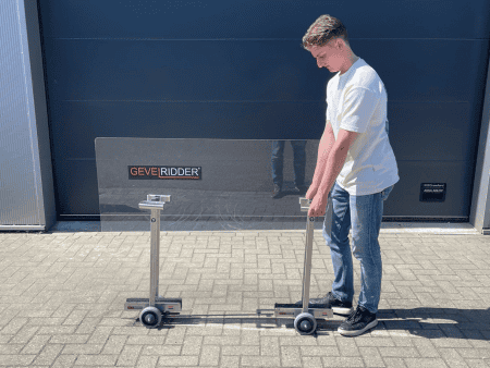 Carry & Roll Glaskar – Trapvriendelijk Tilhulpmiddel voor Glaszetters en Bouwprofessionals