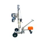 Bohle Veribor Liftmaster B1 glass lift with a dual vacuum circuit and four suction cups for lifting and positioning glass weighing up to 180 kg