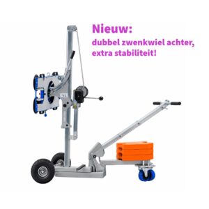 Bohle Veribor Liftmaster B1 glaslift met dubbel vacuümcircuit en vier zuignappen voor het tillen en plaatsen van glas tot 180 kg